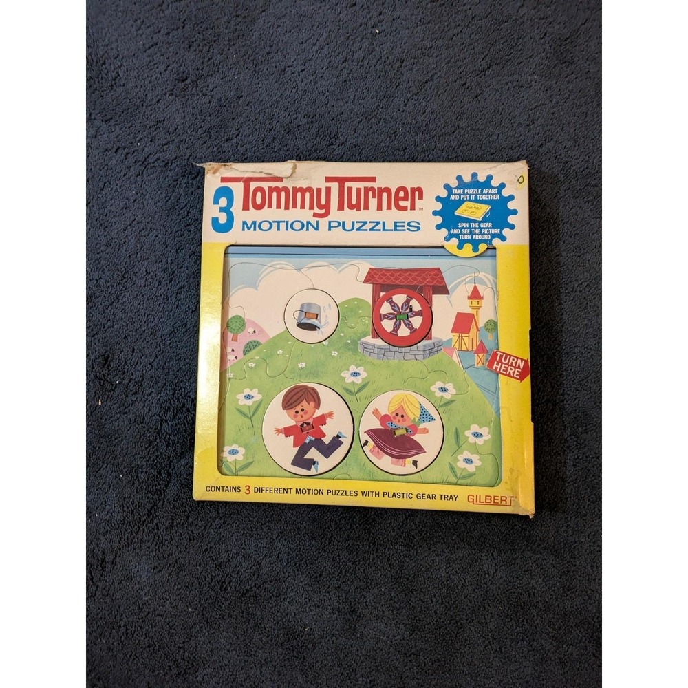 Tommy Turner Circus Motion‎ Puzzle Toy Rare with Original Box 1965 A.C.Gilbert